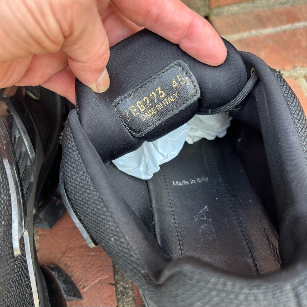 Prada Black Men's Chunky Trail-Style Sneakers - Picture 11 of 13